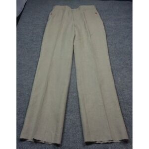 Vtg ORVIS Trouser Pants Mens 34 Beige 100% Linen Summer Classic Unhemmed NWT